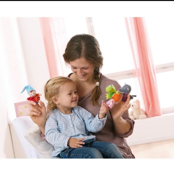 Gently Used HABA Toys Finger Puppet Kasper with some spots on his striped hat - Picture 2 of 8